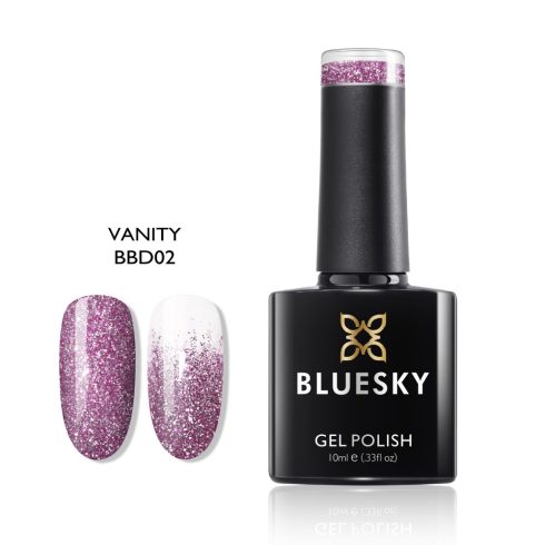 BBD02 Vanity törött gyémánt hatású lilás-rózsaszín árnyalatú tartós géllakk
