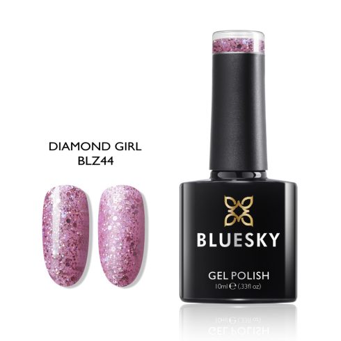 BLZ44 Diamond Girl szemcsés lilás rózsaszín tartós géllakk