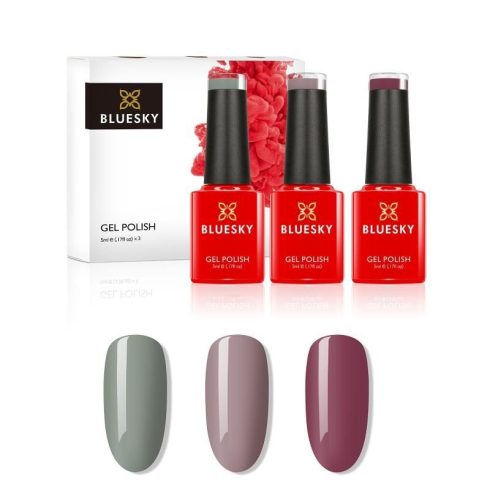 Mini Set Fall Essentials - nude - zsálya - pasztell bordó géllakk díszdobozban