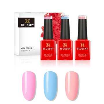   Mini Set Pastel Neon - korall - rózsaszín - fehér neon géllakk díszdobozban