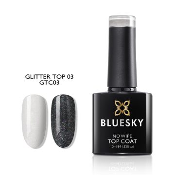 GTC 03 Fixálás mentes csillámos ezüst fedőlakk 